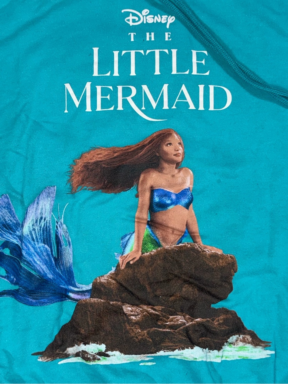 Disney Little Mermaid Ariel Girls 16 XL Teal Graphic Pullover Hoodie P69